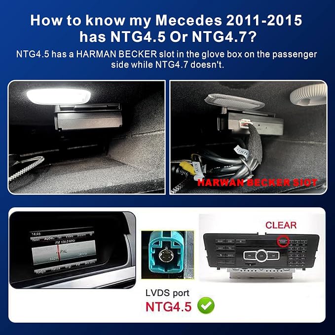 CarPlay Android Auto Adapter Decoder Retrofit Kit Fits Mercedes Benz 2012-2015 A/B/C/E/CLA/GLK/ML/SLD Class with NTG 4.5/4.7 System, Supports Wireless CPAA/Mirror Link/Camera/USB Drive/NAV