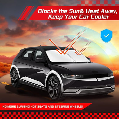 ARISMOTOR Windshield Sun Shade for h-yundai Ioniq 5 2022-2025 2026, Custom Fit Foldable Front Window Sunshade Sun Visor Protector, Block UV Rays Keep Your Car Cooler