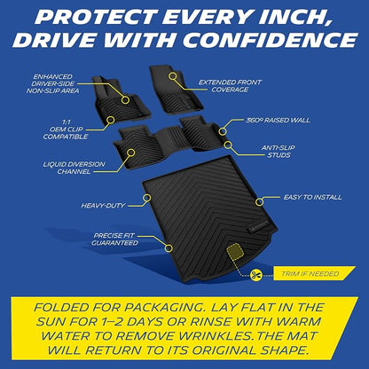 Michelin Premier Series Floor Mats & Trunk Liner for 2026 Mazda CX-5 (Not Fit 2017-2025 Model), All-Weather Floor Liner & Trunk Mat, Custom Fit, Durable TPE