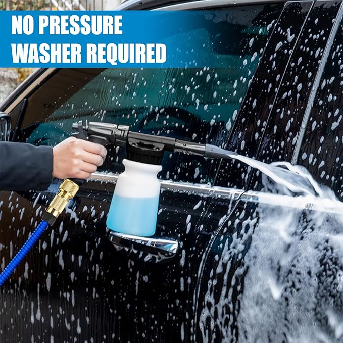 ZIMISI Car Wash Foam Gun, Foam Cannon for Hose, Professional Car Foam Sprayer with 6 Levels Foam Concentration, Spray Gun Cleaner, Connects to Any Garden Hose (Black)