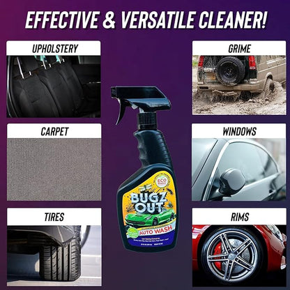 Bugz Out Car Bug Cleaner, Remover and Wash - Spray Bugs, Tar, Bird Poop Off Exterior of Car and Windshield. Remove Black Streaks Without Scratching or Removing Paint. 24 oz spray bottle with