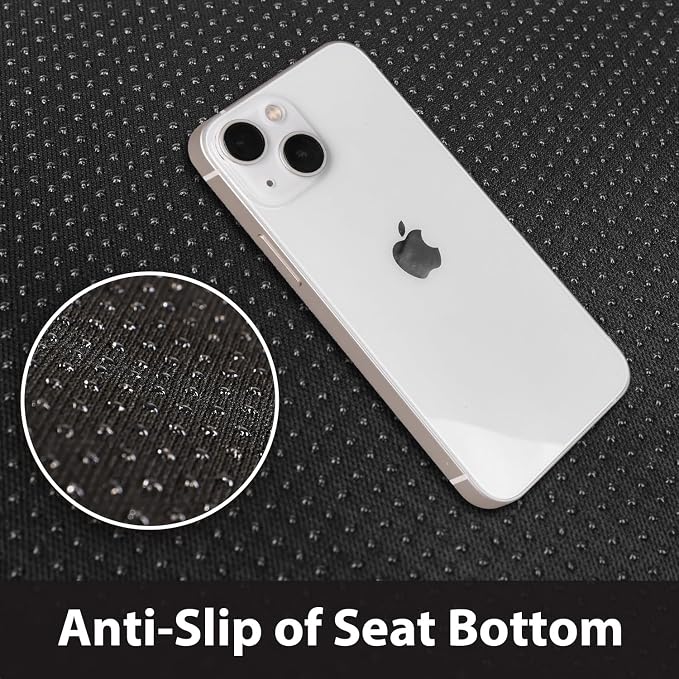 CAR PASS Bling Back Seat Cover, Waterproof Leather Bench Rear Seat Cover Shining Diamond Truck Glitter Crystal Sparkly Rhinestone Universal Fit Armrest Automotive Kid Women Girl, Black Diamond