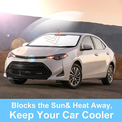 TINGLU Sun Shade for Toyota Corolla 2014-2019 Accessories Windshield Sun Shade Window Shade UV Rays Protection Sun Visor Cover with Steering Wheel Sunshade Storage Bag
