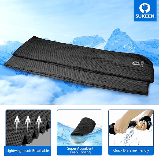 Sukeen Cooling Towel for Neck and Face (40"x12"), Microfiber Bulk Cooling Towels for Athletes Cooling Neck Wraps Instant Cooling Towels for Yoga,Gym,Golf,Running,Fitness and Workout