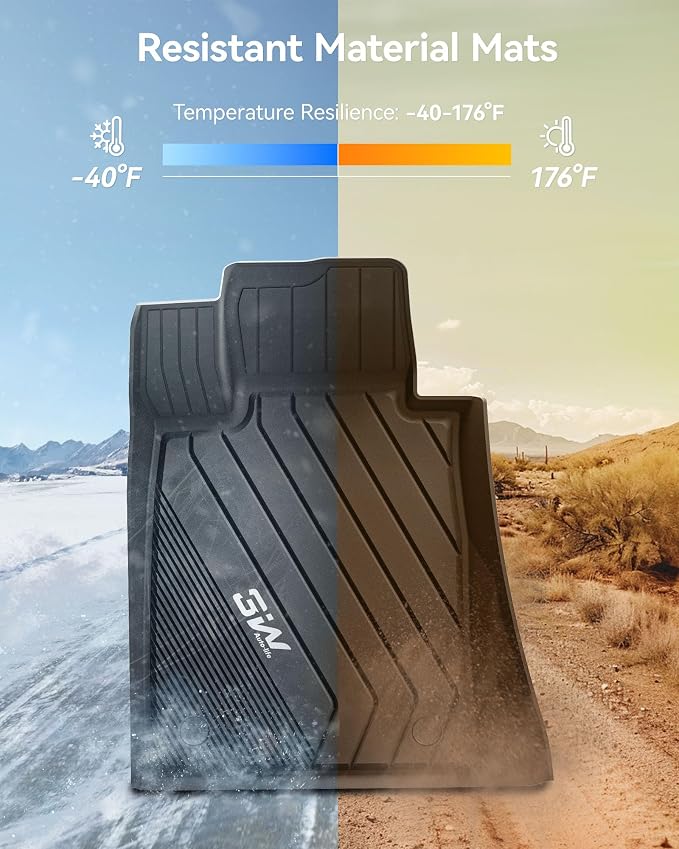3W Floor Mats & Cargo Liner Fit for BMW 5 Series G30 2017-2023 All Weather TPE Floor Liner Custom Fit for BMW G30 5 Series 520i 530i 535i 540i 540d 550i Full Set Car Accessories (Not for GT & 530e)