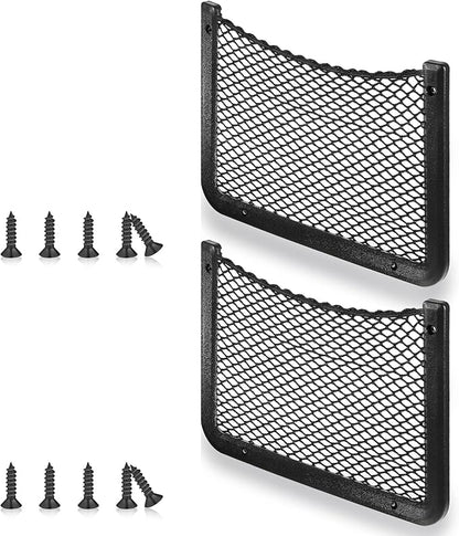 Frienda 1 Pc Boat Storage Net Bag, ABS Plastic Car Framed Mesh Net Holder, Phone & Cargo Organizer with Screws for Auto, Rv, Boat, Pontoon, Truck Pocket Storage (12 x 8 Inch)