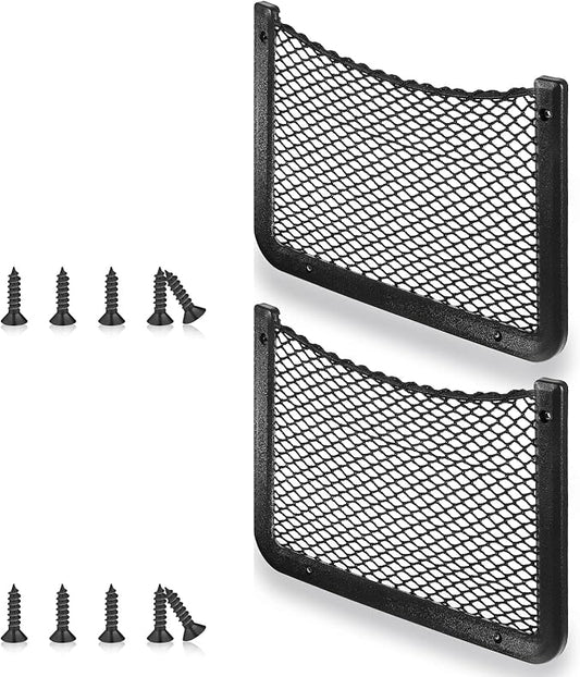 Frienda 1 Pc Boat Storage Net Bag, ABS Plastic Car Framed Mesh Net Holder, Phone & Cargo Organizer with Screws for Auto, Rv, Boat, Pontoon, Truck Pocket Storage (12 x 8 Inch)