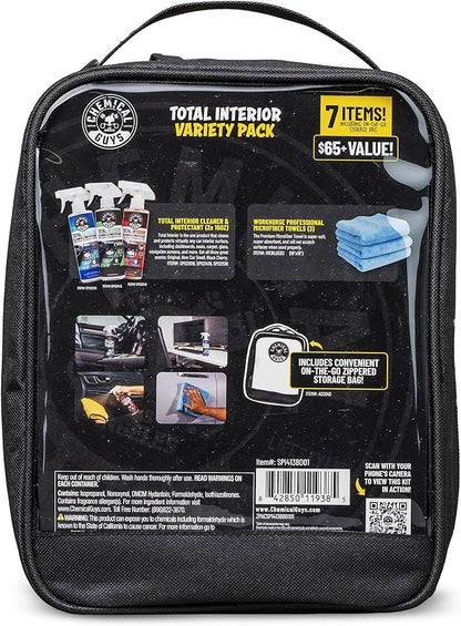 Chemical Guys Total Interior Cleaner Variety Kit With Storage Bag New Car And Black Cherry Scents Microfiber Towels Giftable Car Care Set