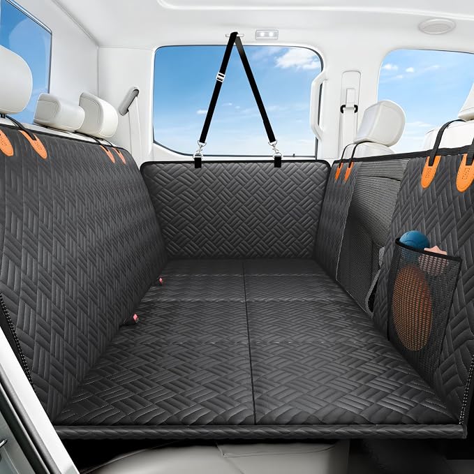 PROZAR Dog Car Seat Cover for Back Seat, Hard Bottom Back Seat Extender, Back Seat Pet Cover for Dogs - Supports 400lbs, Back Seat Pet Cover, Dog Hammock for Full-Size Trucks/SUVs