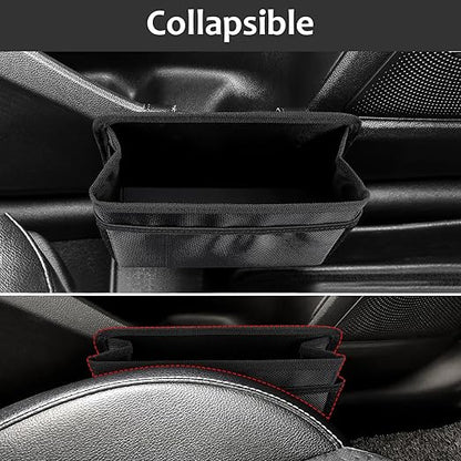 Accmor Collapsible Car Trash Can, Vehicle Garbage Organizer Holder Bin with One Roll Trash Bag, Waterproof Hanging Mini Auto Dustbin Accessories Storage Container for Vans, SUVs