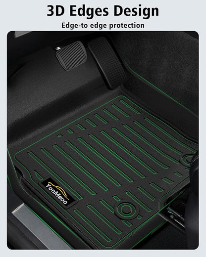 Floor Mats for 2010-2014 Ford F150 SuperCrew/Crew Cab with 1st Row Bucket Seat All Weather TPE Floor Liners Custom Fit for F-150 1st & 2nd Row Anti-Slip Full Set Car Mats