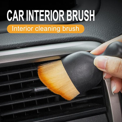GaRhomxy Car Detailing Brushes, Car Interior Dust Sweeping Soft Brush, Soft Bristles Brush Cleaning Tool for Automotive Dashboard, Air Conditioner Vents, Computer, Scratch Free(Yellow)