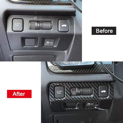 HIGH FLYING Carbon Fiber Grain Car Interior Accessories Dashboard Console Head Light Switch Cover Trim Kit ABS 1PC for Subaru WRX STI 2015-2021, XV Crosstrek 13-17