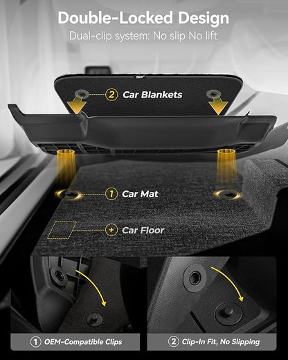 3W Floor Mats with Carpets Custom Fit Mercedes Benz GLB 2020-2026, TPE Floor Liner Thickened Carpet with Safety Locks and Driver Heel Pad for Benz GLB250 GLB35 AMG Cars Accessory