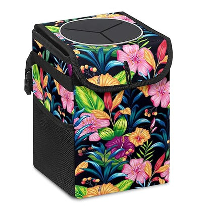 Car Trash Can – Multi-Purpose, Lightweight and Portable with Durable Water-Resistant Coating, No Installation Required, Practical and Ample Capacity, Variety of Colors.Rose Flower