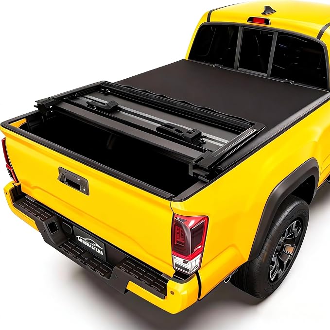 Soft Tri-Fold Truck Bed Tonneau Cover Compatible with 2019-2024 2025 2026 Dodge Ram 1500 New Body (Not Fit 19-24 Classic) | 6'4" (76.3") Bed Without RamBox