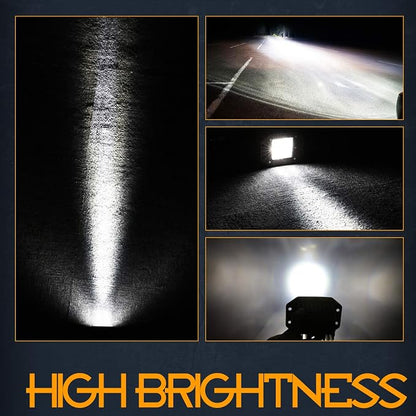 Flush Mount LED Pods, Nirider 2PCS 84W Bumper Lights 5 Inch Spot Beam Driving Light LED Light Bar Flush Work Light Off Road Lights for Truck SUV ATV UTV Boat