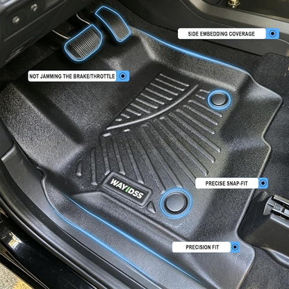 Front Floor Mats for Expedition & Expedition MAX 2018-2025 2026 | OEM Laser Measured - TPE All-Weather Odorless Anti-Slip 100% Recyclable Easy Clean Crack-Proof Baby & Pet Safe