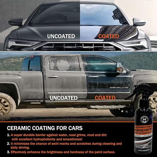Wontolf Heavy Duty Car Clay Bar Auto Detailing Clay Luber Synthetic Lubricant Kit - Ceramic Coating Spray Ceramic Coating for Car - Maximum Gloss & Unsurpassed Slickness