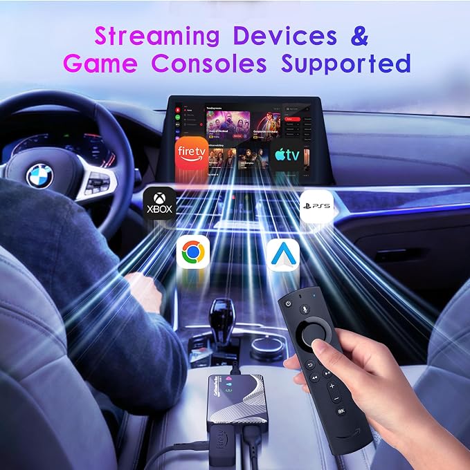 2026 Upgraded 【 3-in-1 】 HDMI Input Car TV & Wireless CarPlay Adapter & Android Auto, i-Phone/Android Phone to Your Vehicle, Plug & Play for Factory Car Stereo 2016+