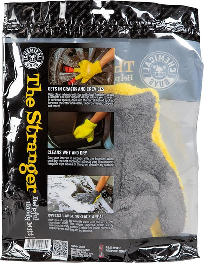 Chemical Guys MIC510 The Stranger Helpful Handy Car Wash Mitt - Yellow, Microfiber Towels for Detailing, Holds Tons of Soapy Suds, Flexible - Perfect for Car Cleaning (Pack of 12)