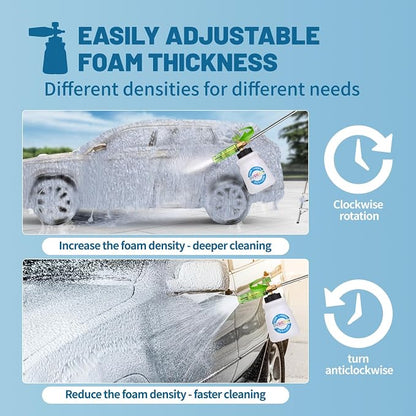 DUSICHIN DUS-007 Snow Foam Lance Foam Cannon Adjustable Jet Wash, Quick Release 1/4" Fitting 5 Pressure Washer Nozzles for Car Detailing Pressure Washer Black