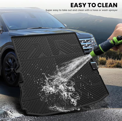 LASFIT Cargo Mat for Ford Explorer 2011-2019 Trunk & Backrest Liner, Custom Fit All Weather Protector TPE One-Piece Design Easy Installation Trunk with Seatback Mat Accessories, 1pc Black