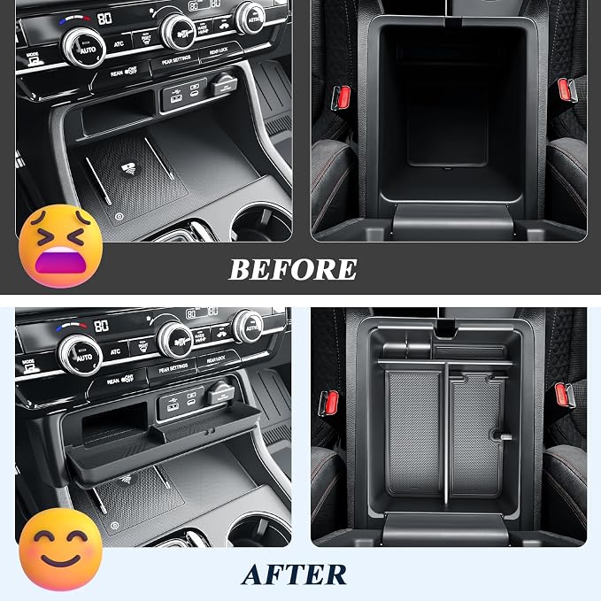 BIBIBO 2Pack for 2026 Honda Passport Center Console Organizer 2026 Honda Passport/Passport Hybrid Center Organizer Tray 2026 Passport Middle Insert Tray 2026 Passport Accessories