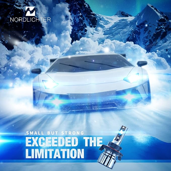 H13 9008 Bulbs, 600% Brightness 6500K Xenon White Extremely Super Bright Plug & Play 9008 H13 Fog Light with Cooling Fan (Pack of 2)