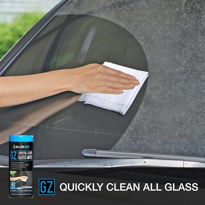 Suds Lab Car Wipes Interior Cleaning Bundle - Pack of 4 All-Purpose Cleaner Protectant, Leather Cleaner, and Glass Cleaner Automotive Care, 160 Wipes