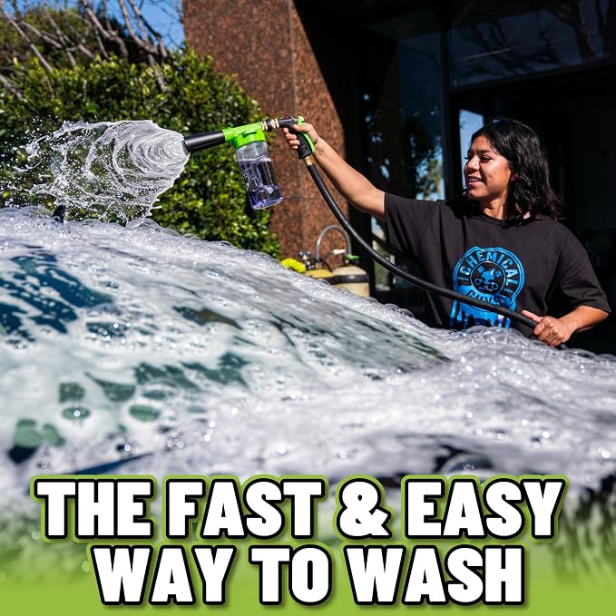 Chemical Guys Foam Blaster 6 Car Wash Gun, Chemical Guys Foam Gun, and Chenille Scratch-Free Microfiber Wash Mitt - Connects to Any Garden Hose for Thick Suds - Safe for Cars, Trucks, SUVs - 2 Items