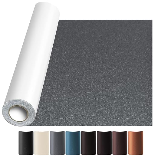 JuCheng Leather Repair Kit -Leather Repair Patch Self-Adhesive Waterproof Patch & Glue for Furniture, Car Seats, Sofa, Couch, Vinyl - Instant Fix for Tears & Scratches (Grey, 17X79 inch)