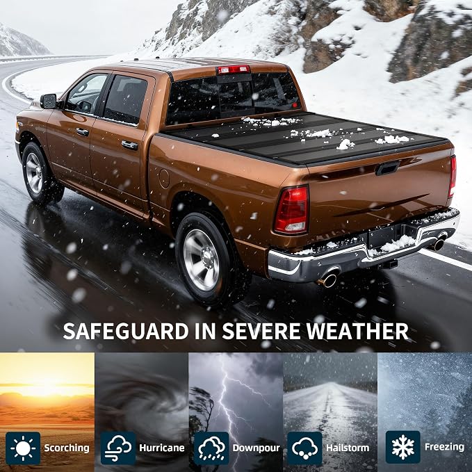 OEDRO Hard Quad-Fold Low-Profile Tonneau Cover Fit for Chevy Silverado/GMC Sierra 2500HD 3500HD 2020-2026 with 6.9ft Bed Without Multi-Flex Tailgate