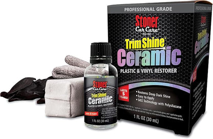 Stoner Car Care 95451 Trim Shine Ceramic Plastic & Vinyl Restorer Kit – Restores Deep Dark Shine with Long Lasting UV Protection, Professional Grade Ceramic Coating, Easy to Apply – 1 fl oz
