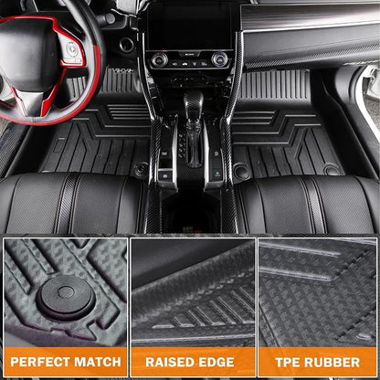 KUST Floor Mats for 2015-2026 Ford F-150/F150 Lightning SuperCrew Cab (Only for Rear Seat Without Under-Seat Fold Flat Storage), All Weather Car Mats for F150 Accessories TPE Rubber Raised Edge
