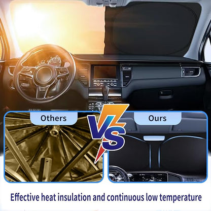 Windshield Sun Shade for Cadillac SRX 2010-2025 & Lincoln MKC 2015-2019 / MKX 2007-2018, Front Windshield Sunshade with Full Coverage Reflective Polyester Material Blocks Heat & Sunlight