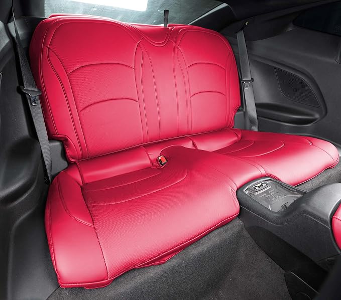 Seat Covers Custom Fit for Chevrolet Camaro 2010-2015 5th Gen Camaro LT LS SS Coupe Model Faux Leather Seat Covers…