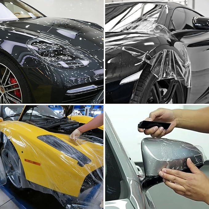 Self-Healing TPU Clear Paint Protection PPF Film, Bulk Wrap for Car, Motorcycle & Bicycle Frame Surface Protection (Transparent, 5" x 40")