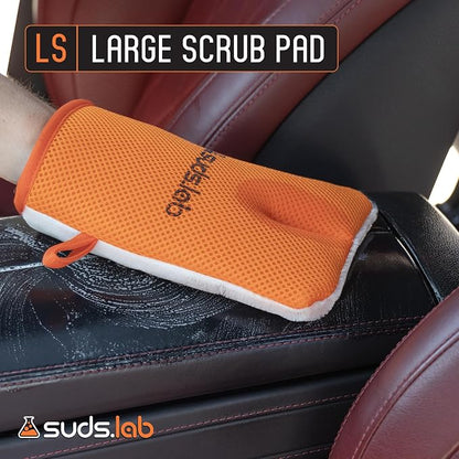 Suds Lab Oversized Scrub Pad – Heavy Duty Car Wash and Interior Cleaning Mitt for Auto, Upholstery, and Detailing | Durable, Scratch-Free Cleaning Tool