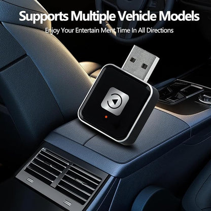 Wireless Carplay Adapter, Android Auto Adapter 2025 Carplay, Plug and Play Convert Wired to Wireless Supports Car Original Control, Mini Car Play Box for Cars