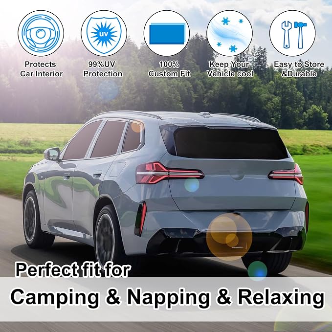 TINGLU Window Shades for BMW X3 2025 2026 Accessories Car Side Full Windows Rear Triangular Windshield Sun Shade Sun UV Rays & Privacy Protection for Camping 7PCS
