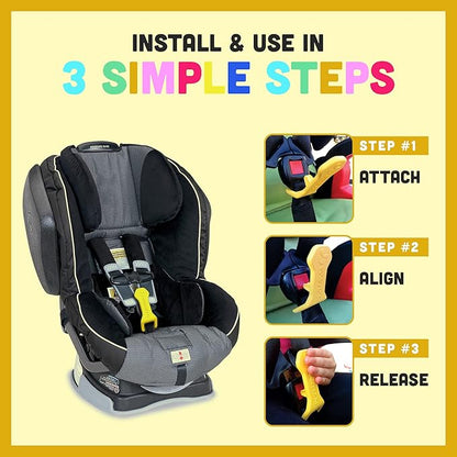 Bucklebee Easy Car Seat Buckle Release Aid for Children Unbuckle Car Seat Release Tool - Button Pusher - Opener for Nails - Buckle Release Tool (2 Packs Gray)