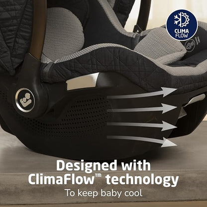 Maxi-Cosi Peri 180 Rotating Infant Car Seat, Baby Car Seat Rotating Carseat, Onyx Heritage
