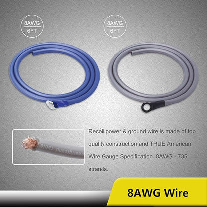 Recoil RC4D True 4 Gauge Car Audio Dual Amplifiers CCA Wiring Installation Kits with OFC RCA Cable
