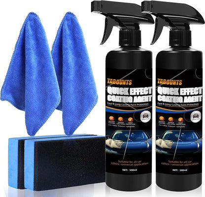 500ML Car Coating Spray-Quick Effect Coating Agent for Most Vehicle Finishes - Helps Refresh Exterior Gloss & Reduce Surface Buildup for Long-Lasting Polish Spray Wash-2pcs