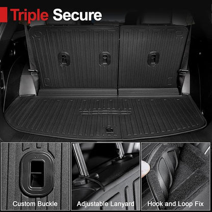 Floor Mats for 2026 Hyundai Palisade 7/8 Seat (Only Hybrid), All Weather TPE Cargo Mat with 3rd Backrest Mat for 2026 Hyundai Palisade Hybrid Calligraphy Accessories