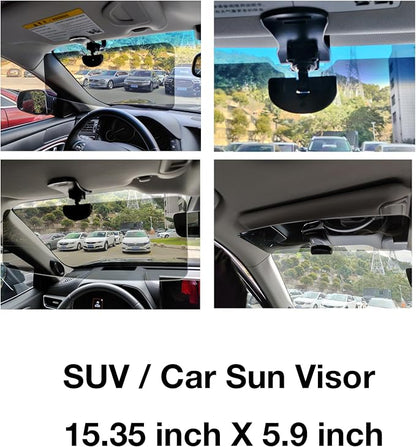 Automotive Sun Visors for Car, Van, Truck, Polarized Protection, Universal Install Anti-Glare Extender (15.35" for SUV/Car Sun Visor)