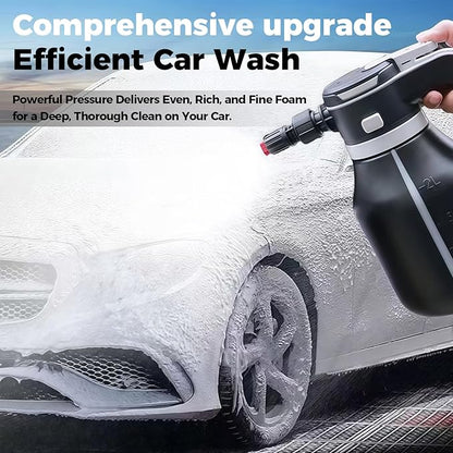 Electric Foam Sprayer,2L Portable Rechargeable Cordless Pressurized Spray Foam Cannon, Easy Clean & Acid Resistant for Car Wash Detailing Garden Black (Electric Foam Sprayer 1.0)