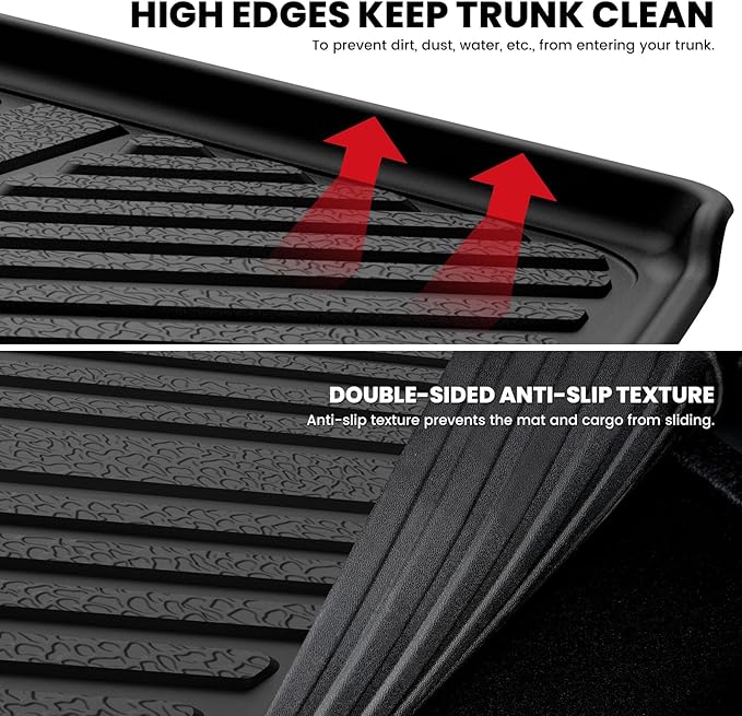 LASFIT Cargo Mat & Backrest Mats for Lincoln Aviator 2026 2025 2024 2023 2022 2021 2020, All Weather TPE Custom Fit Cargo Liner for Aviator Trunk Mat 2020-2026, Black, Easy to Clean