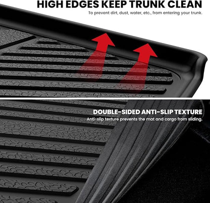 LASFIT Cargo Mat & Backrest Mats for Lincoln Aviator 2026 2025 2024 2023 2022 2021 2020, All Weather TPE Custom Fit Cargo Liner for Aviator Trunk Mat 2020-2026, Black, Easy to Clean